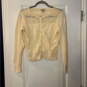 Lucky Brand Lace Detail Cardigan Size XS